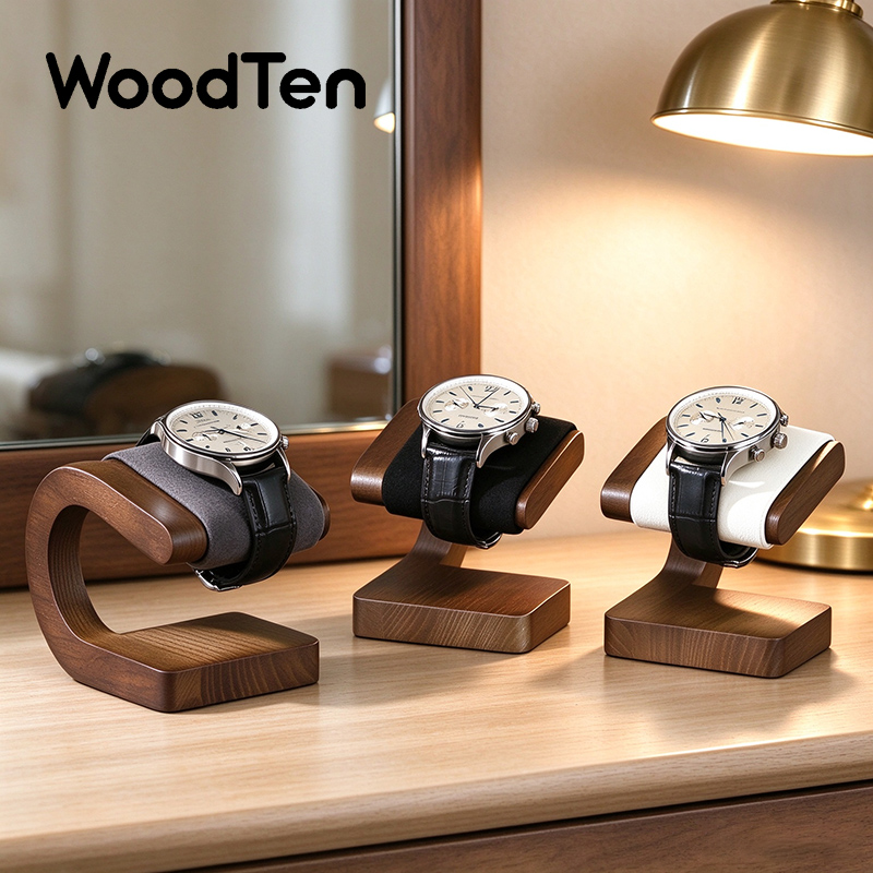Jewelry And Watches Inc - WoodTen Neuer Uhrenständer, Präsentationsständer aus Walnussholz,