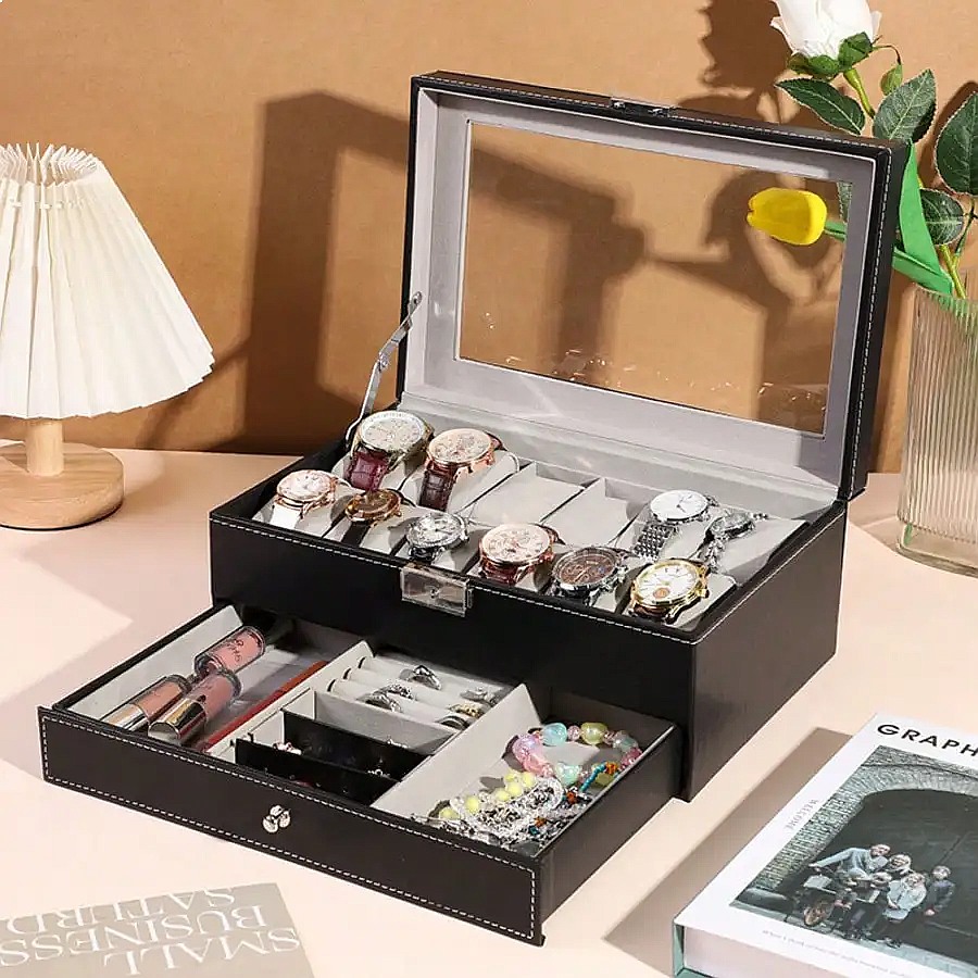 12-Fach-Uhrenbox mit Schublade – Watch Display Box Bewertung und Preis
